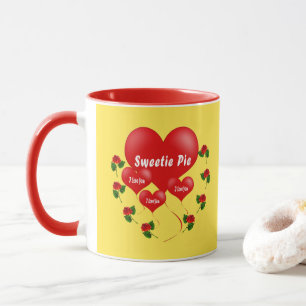Tasse romantique de tarte de bonbon