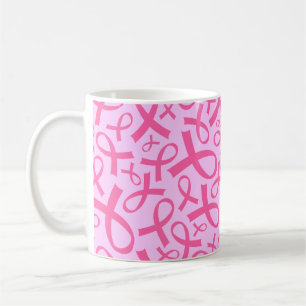 Tasse rose de cadeau de ruban de cancer du sein