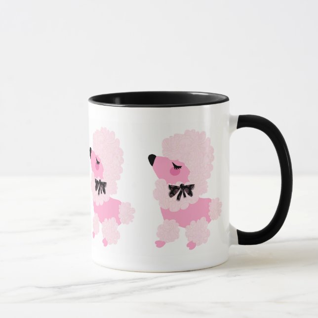 Tasse rose de caniches (Droite)
