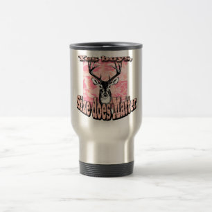 Tasse rose de chasse de mâle de cerfs communs de