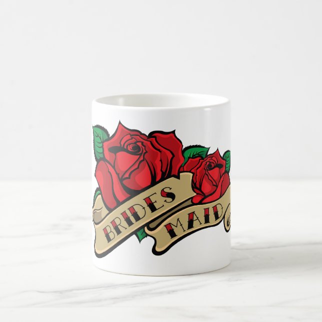 Tasse rose de demoiselle d'honneur de tatouage (Centre)