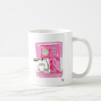 Tasse rose de fabricant de café express