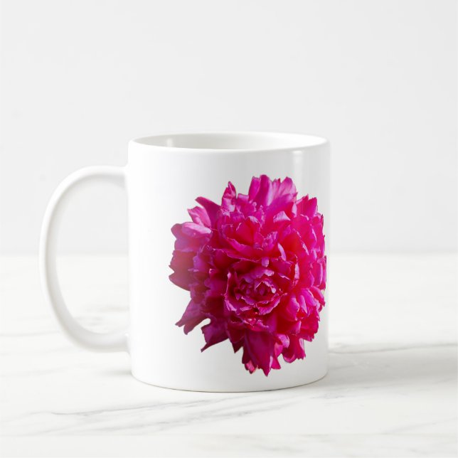 Tasse rose de fleur de pivoine (Gauche)