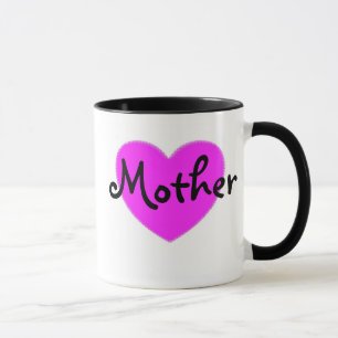Tasse rose de mère de coeur