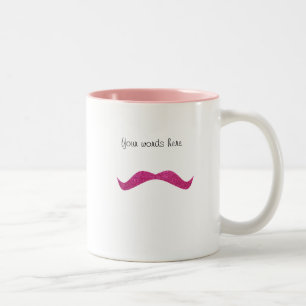 Tasse rose de moustache de parties scintillantes