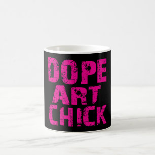 Tasse rose de poussin d'art de dopant de trouille