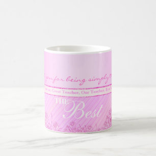 Tasse rose de roses pour le meilleur professeur