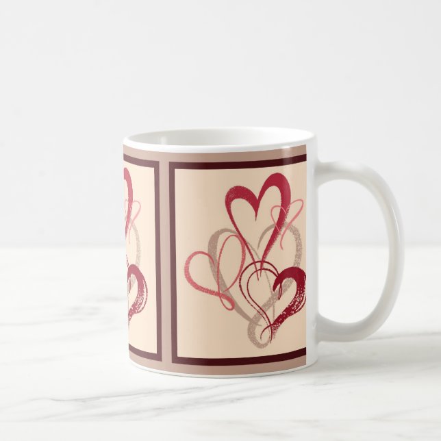 Tasse rose de Saint-Valentin de bouquet de coeur (Droite)