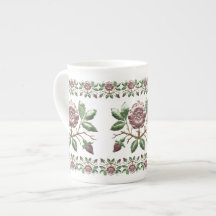 Tasse rose de thé de porcelaine de Tudor