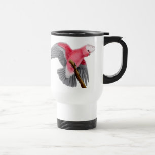 Tasse rose de voyage de Galah de cacatoès de