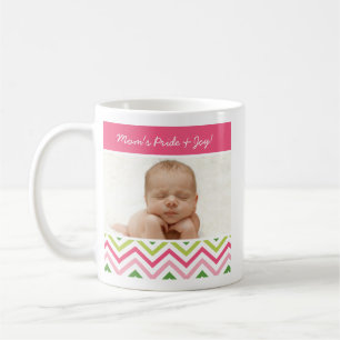 Tasse rose et verte de photo de Chevron