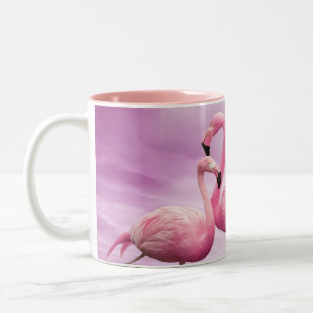 Tasse rose lunatique de Flamants roses (Gauche)