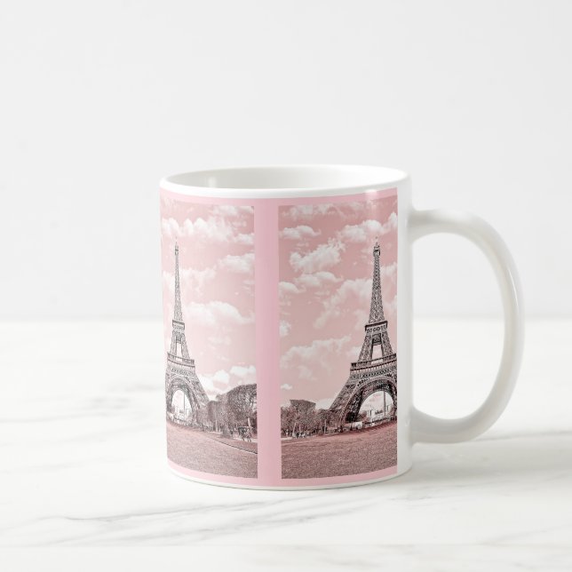 Tasse rose mignonne de Tour Eiffel (Droite)