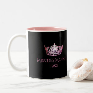 Tasse rose nommée faite sur commande de couronne
