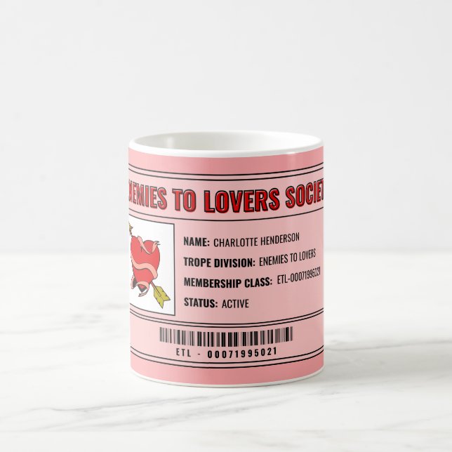 Tasse rose personnalisée pour lectrice de romance  (Centre)