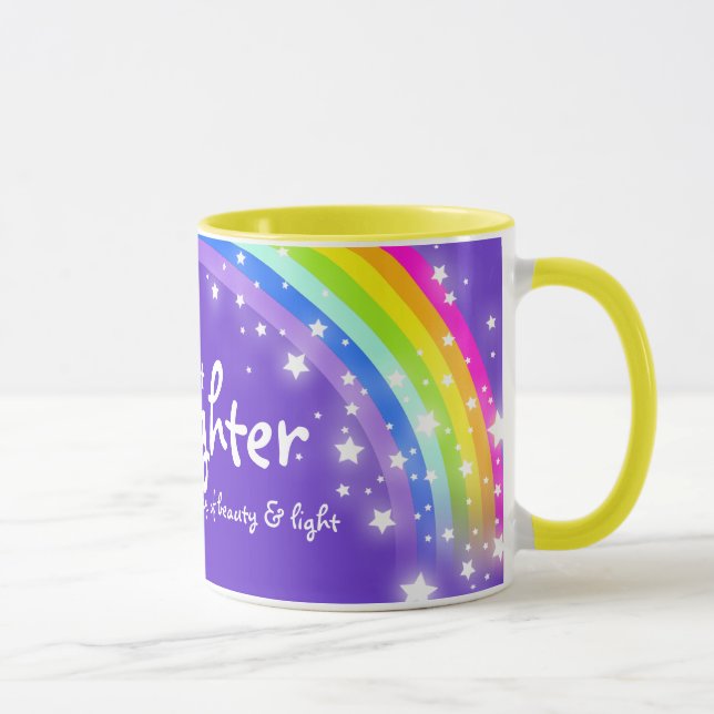 Tasse rose pourpre d'arc-en-ciel personnalisée par (Droite)