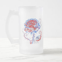 Tasse Rose Rouge Néon et Bleu