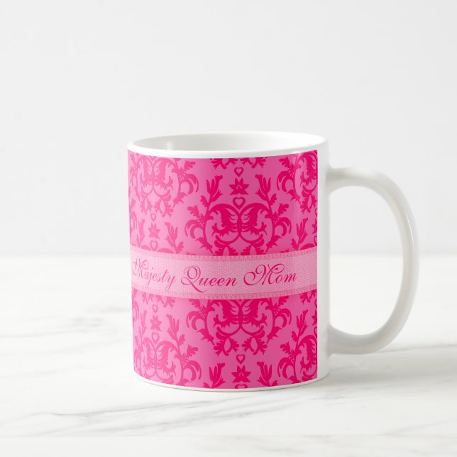 Tasse rose royale de damassé de maman de la Reine (Droite)