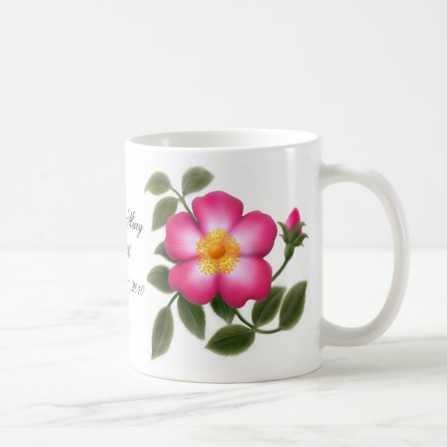 Tasse rose sauvage personnalisable (Droite)