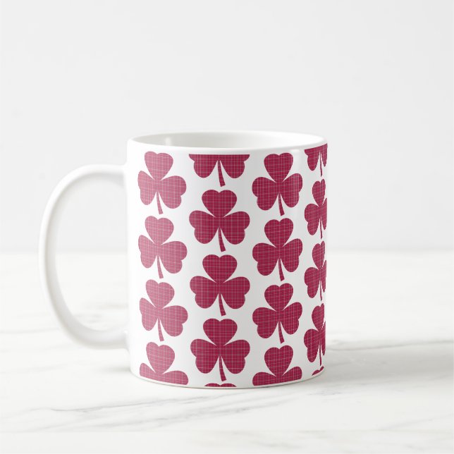Tasse Rouge à Carreaux en Forme de Trèfle (Gauche)