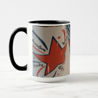 Tasse rouge, blanc et bleu du 4 juillet
