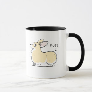 Tasse rouge/blanche de bout de corgi de Pembroke
