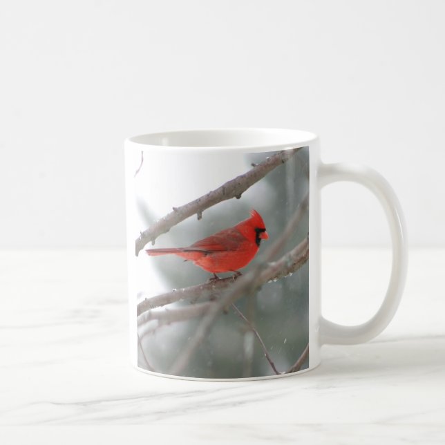 Tasse rouge cardinale d'oiseau (Droite)