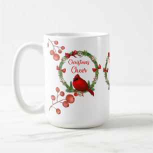 Tasse rouge d'acclamation de cardinal et de Noël
