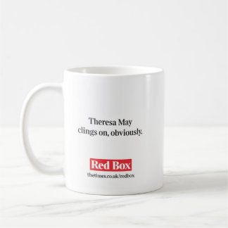 Tasse rouge de boîte - Theresa mai s'accroche