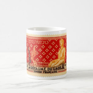Tasse rouge de Bouddha des Laotiens