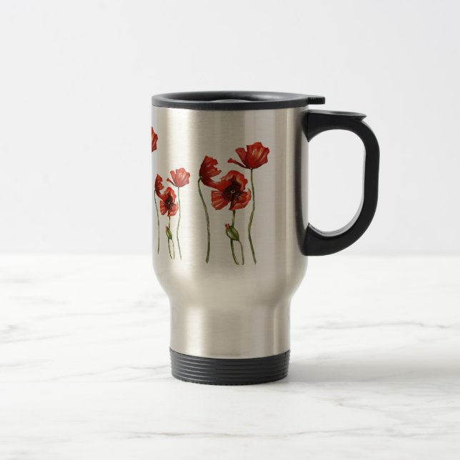 Tasse rouge de courant ascendant de pavot (Droit)