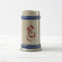 Tasse rouge de dragon