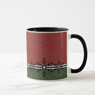 Tasse rouge de flocon de neige de vacances de
