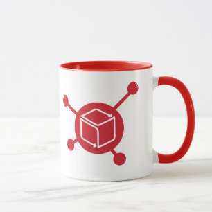 Tasse rouge de logo de source d'inventaire grande