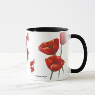 Tasse rouge de pavot