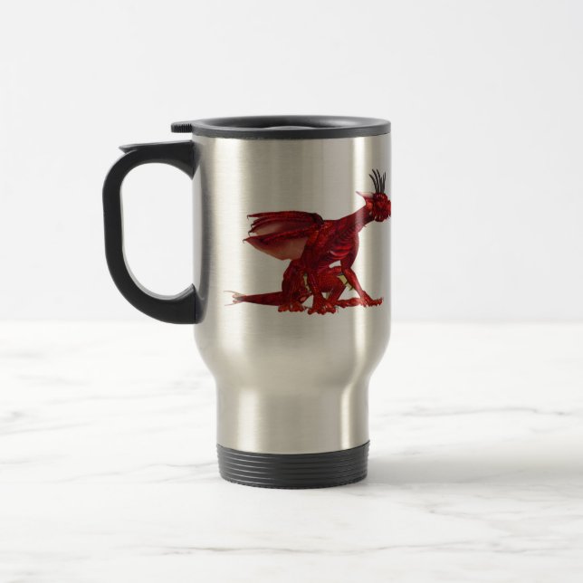 Tasse rouge de voyage de dragon (Gauche)