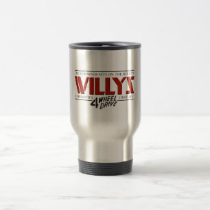 Tasse rouge de voyage de Willys 4WD
