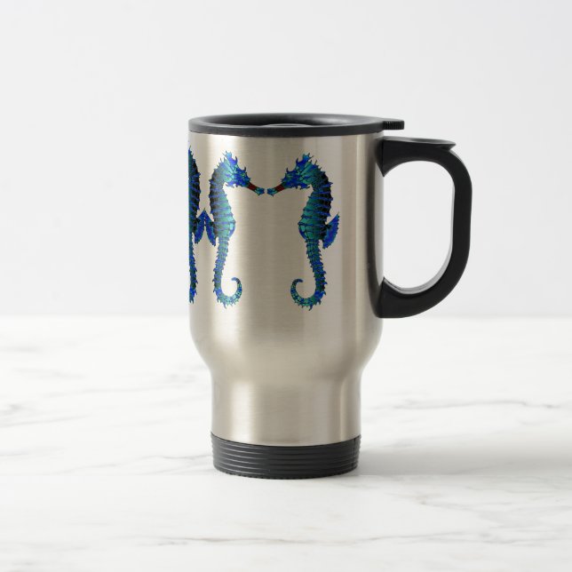 Tasse rouge de voyageur d'hippocampes de museau (Droit)