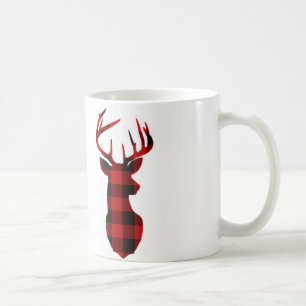 Tasse rouge des cerfs communs   de plaid