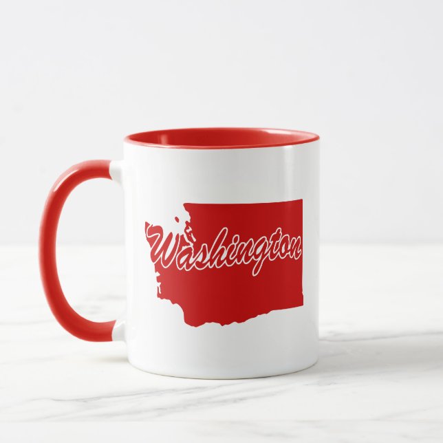 Tasse rouge en forme de l'État de Washington (Gauche)