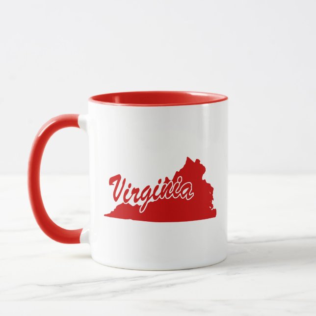 Tasse rouge en forme d'État de Virginie (Gauche)