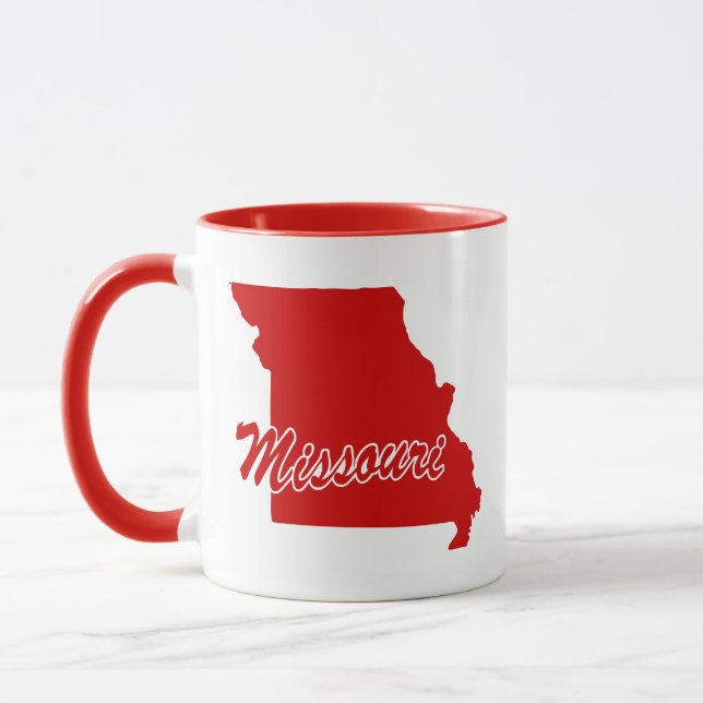 Tasse rouge en forme d'État du Missouri (Gauche)
