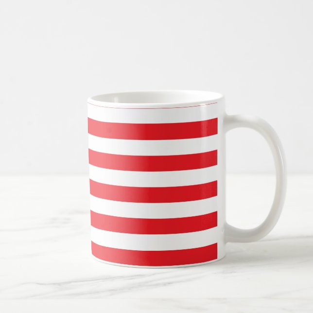 Tasse rouge et blanche de rayures (Droite)
