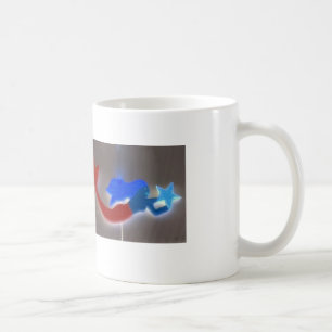 tasse rouge et bleue de sirène