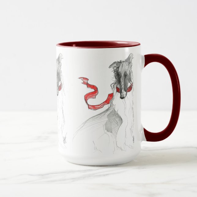 Tasse rouge russe de barzoï (Droite)