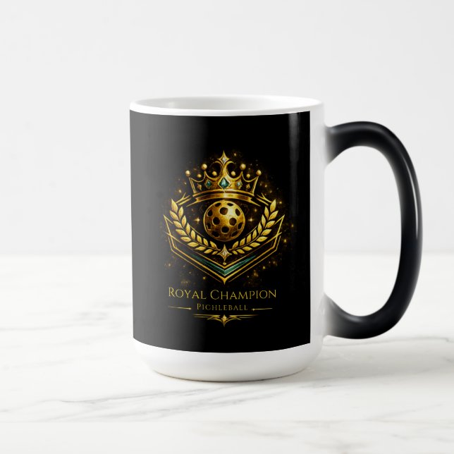 Tasse Royal Champion Pickleball™ | Luxe Noir & Or (Droite)