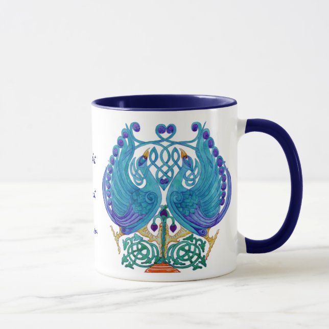 Tasse royale de sonnerie de paons celtiques (Droite)