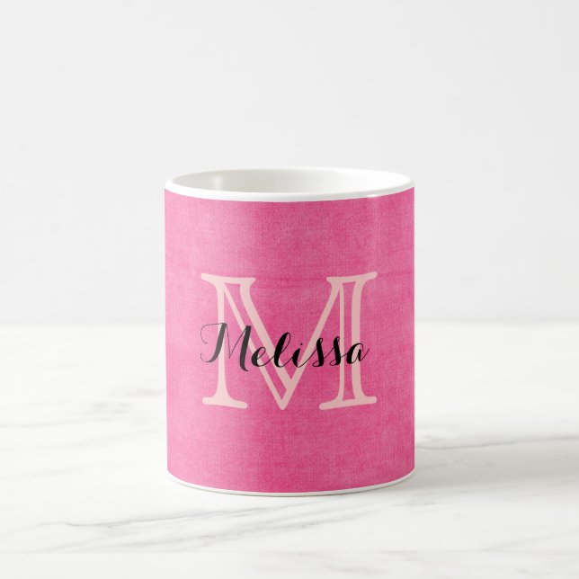 Tasse rustique d'initiale de monogramme de roses (Centre)