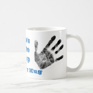 Tasse sale de handprint, mécanicien, médecines