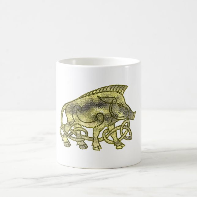 Tasse sanglier ou Hog Celtlic métallisé or (Centre)